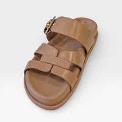 SANDÁLIA PAPETE NUDE COURO FIVELA A 12016 0082 0088 AREZZO