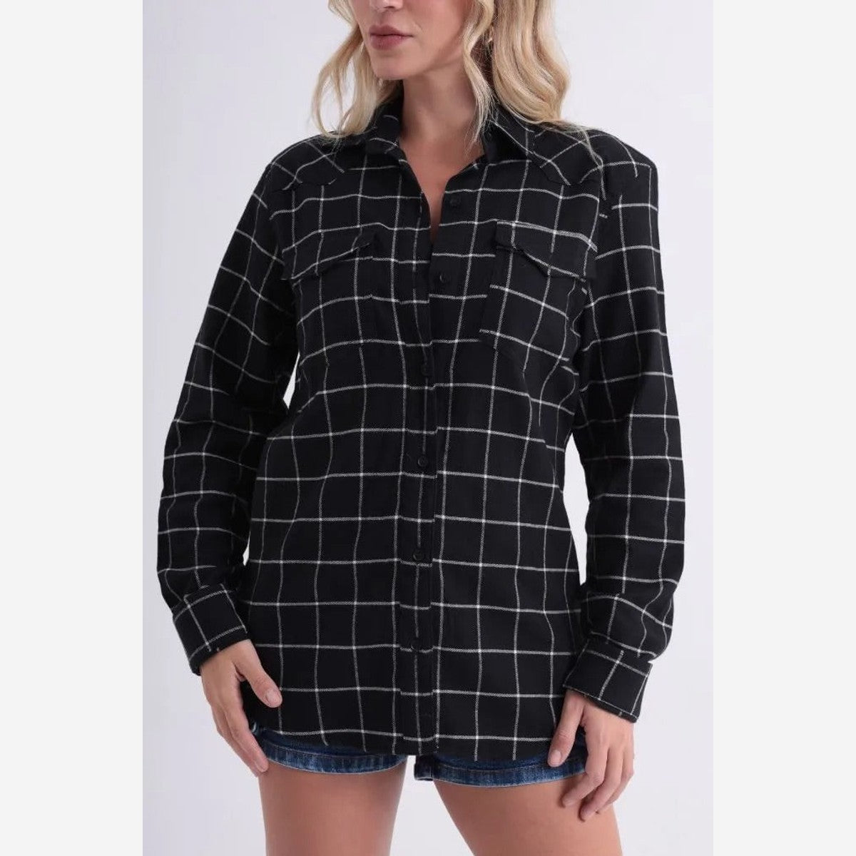 CAMISA XADREZ BOLSO LAPELA CMFEM00021 REVANCHE Imagem principal do produto