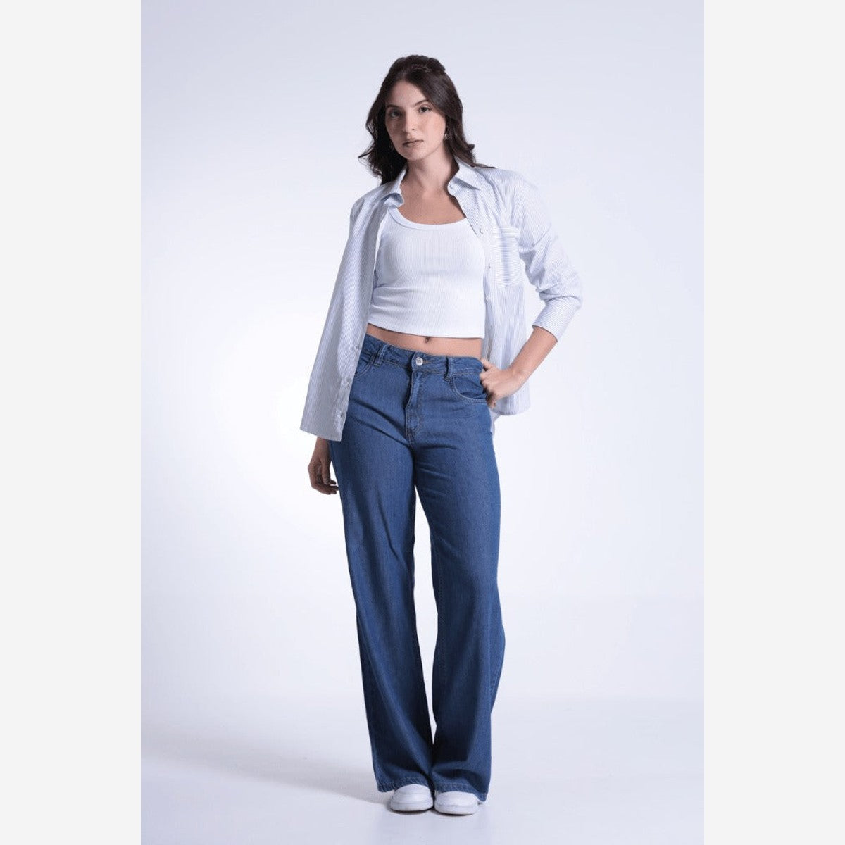 CAMISA ML LISTRADA BOLSO FRENTE CMFEM00023 REVANCHE
