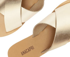 RASTEIRA TIRAS CRUZADAS COURO DOURADA C 30014 0004 0003 ANACAPRI