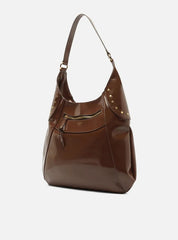 BOLSA HOBO MARROM GRANDE REBITES LATERAIS A 50014 0704 0003 AREZZO