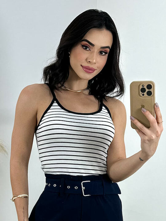 Look completo com blusa regata Skenn Basic 364159 feminina