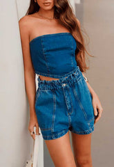 BLUSA TOP CORSET JEANS FAIXA 8458 ALCANCE