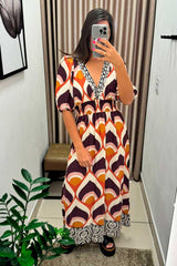 VESTIDO MIDI PALA LASTEX MANGA 105235 CACAY