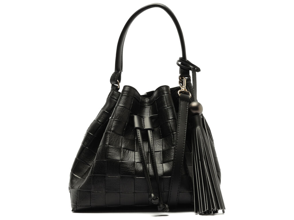 BOLSA TIRACOLO MÉDIA TRAMADA PRETA C 50002 0213 0001 ANACAPRI