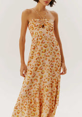 VESTIDO LONGO BUSTO FRANZIDO BARRA 100832 CACAY