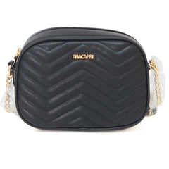 BOLSA CROSSBODY MÉDIA PRETA MATELASSÊ ZIG ZAG C 50036 0003 0001 ANACAPRI