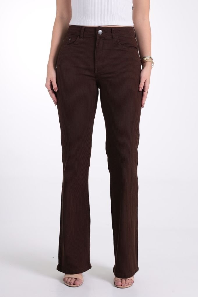 CALÇA SARJA FLARE PELETIZADA CAFEM00553 REVANCHE Imagem principal do produto