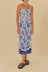 Vestido Midi Jardim De Porcelana 339597 Farm Rio