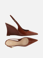 SCARPIN MARROM COURO SALTO ALTO ANABELA SLINGBACK A 13701 0002 0014 AREZZO