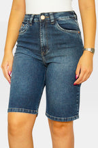 Bermuda jeans barra normal Revanche BMFEM0004 feminina, vista frontal