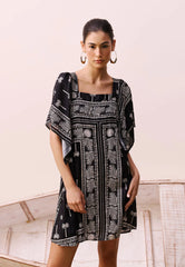 VESTIDO CURTO MANGA LENÇO 105798 CACAY