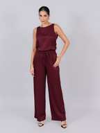Look completo com blusa cetim Double 393138 Skenn feminina