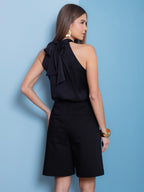 Blusa cetim Gaia 403120 Skenn feminina, vista posterior com detalhe de costas