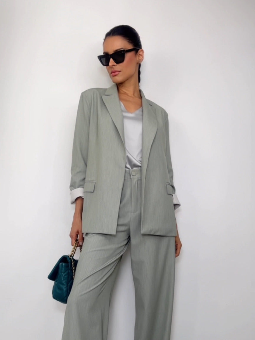 Blazer alfaiataria manga estampada 393803 Skenn look completo