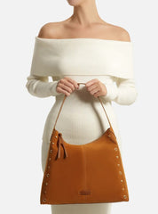 BOLSA HOBO MARROM CLARA ACAMURÇADA GRANDE REBITES A 50011 0961 0002 AREZZO