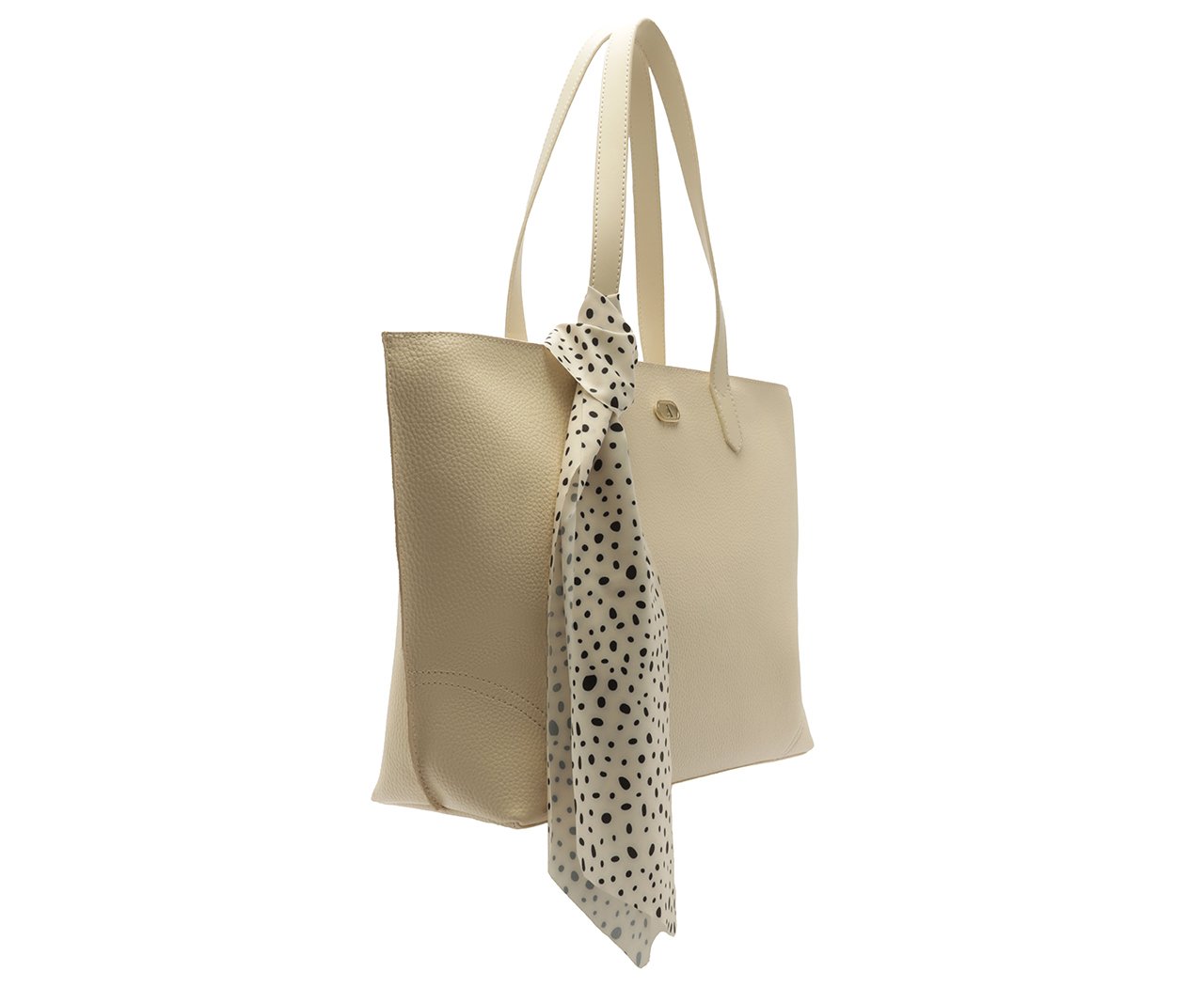 BOLSA SHOPPING GRANDE LENÇO PONTILHADO BRANCA C 50016 2027 0001 ANACAPRI Imagem secundária do produto