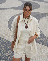 SHORTS JEANS MOM LISTRAS STRIPES 10079357 ALCANCE