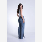 CALÇA JEANS RETA ABERTURA LATERAL CAFEM00497 REVANCHE