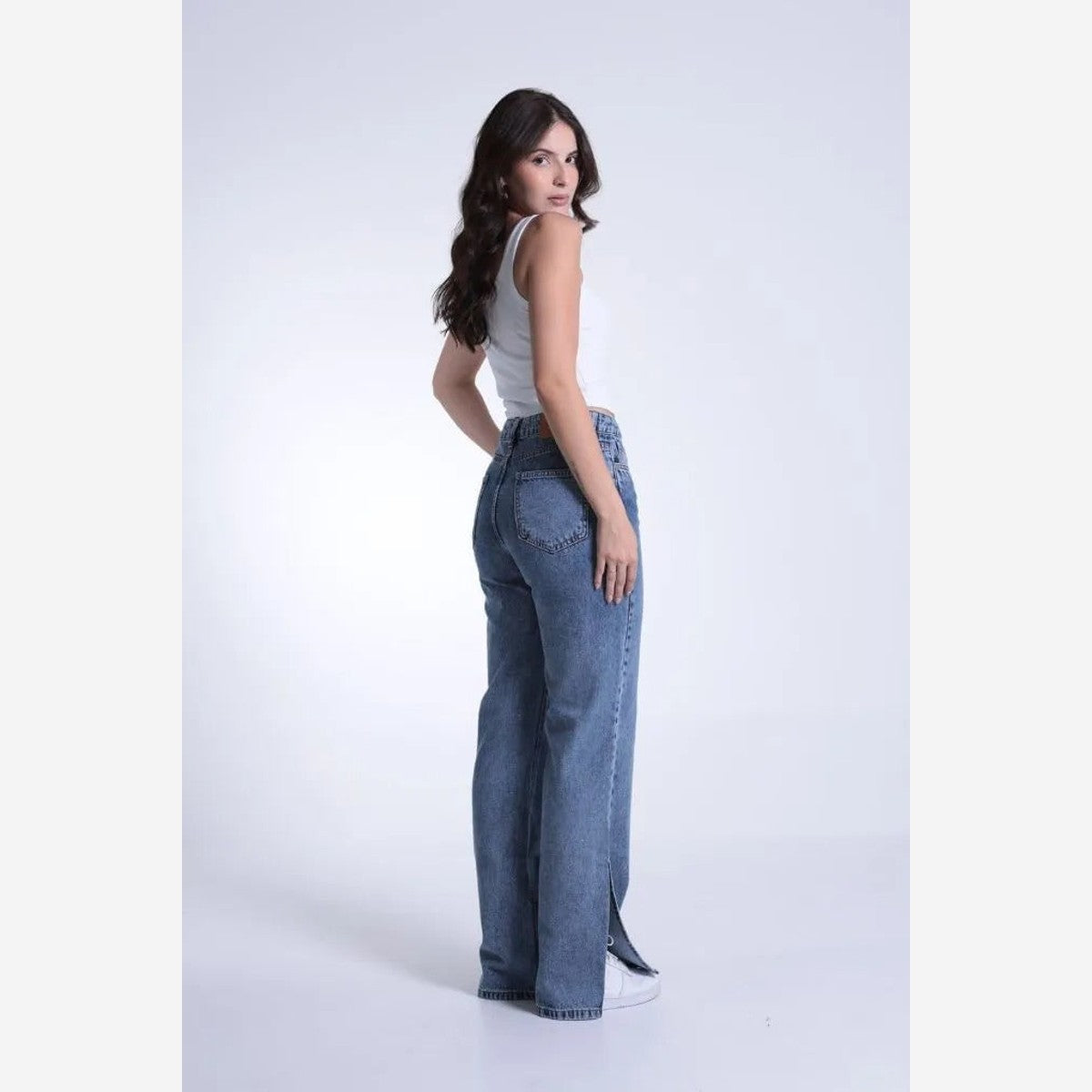 CALÇA JEANS RETA ABERTURA LATERAL CAFEM00497 REVANCHE