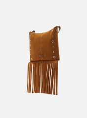 BOLSA TIRACOLO MARROM CLARA ACAMURÇADA FRANJAS A 50011 0962 0002 AREZZO