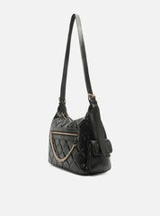 BOLSA TIRACOLO PRETA MÉDIA MATELASSÊ BOLSOS A 57100 2601 0001 AREZZO