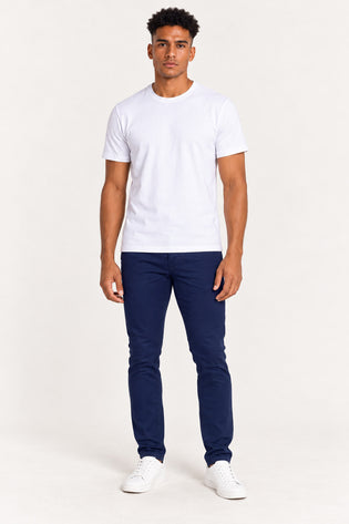 Azul Marinho | Calça Masculina Chino de Sarja Barra Normal Revanche — frente