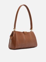 BOLSA SHOULDER MARROM COURO WAVE MÉDIA A 50018 1141 0003 AREZZO