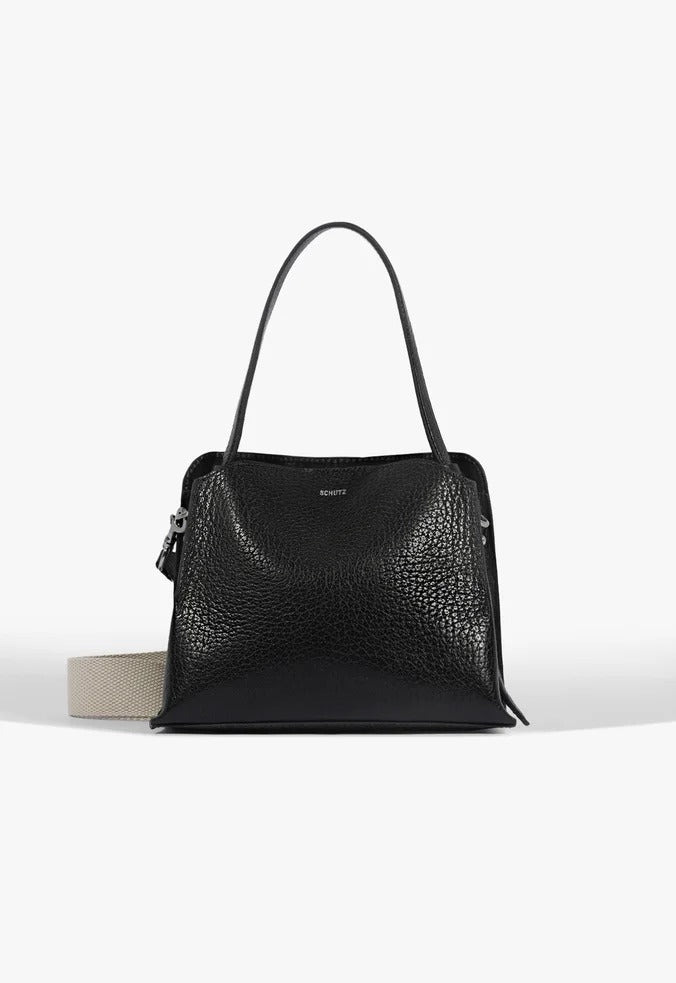 BOLSA TOTE PEQUENA COURO PRETA S 50018 3096 0004 SCHUTZ