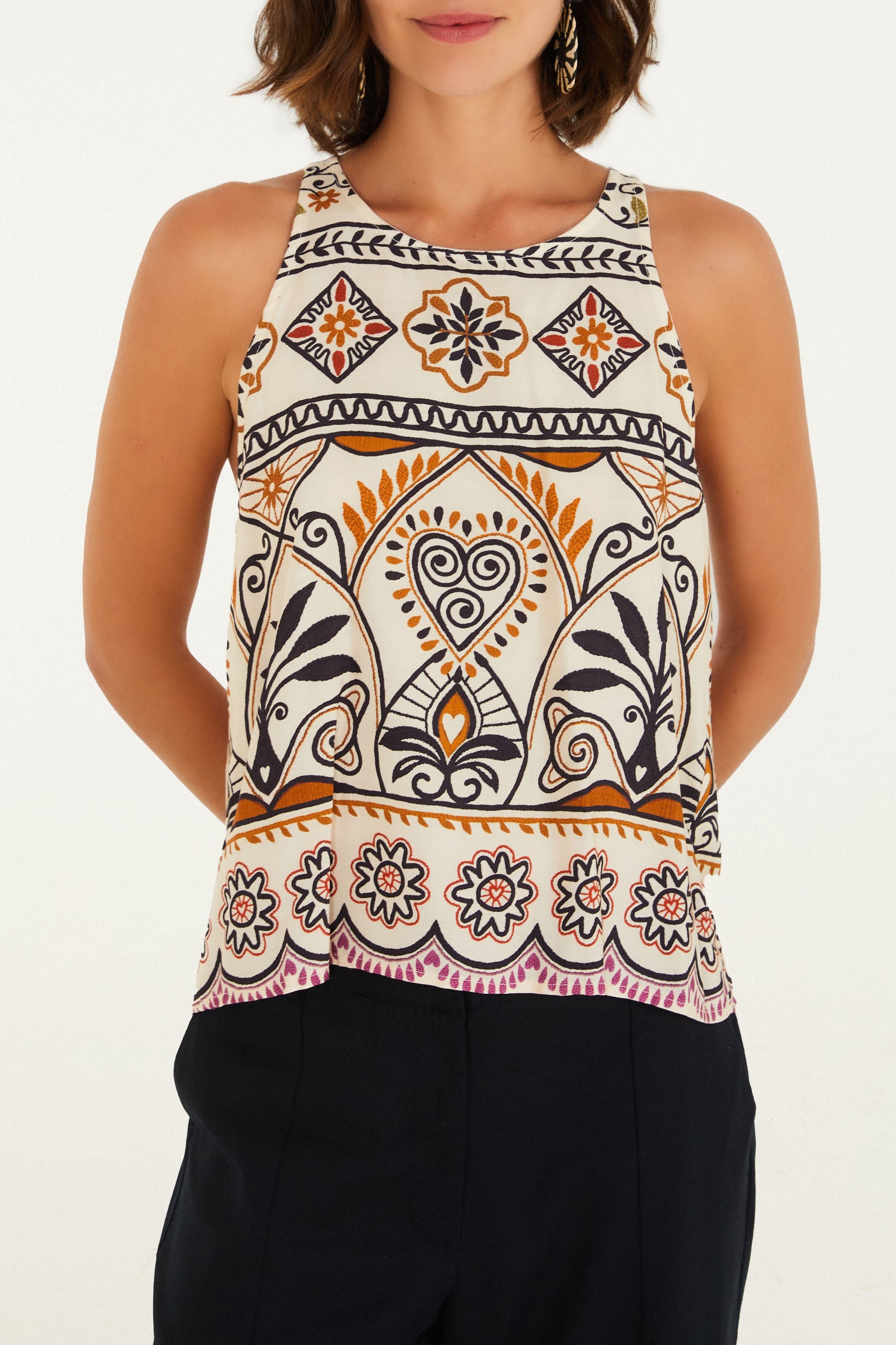 BLUSA REGATA ADRIELE 351400 FARM RIO Imagem secundária do produto