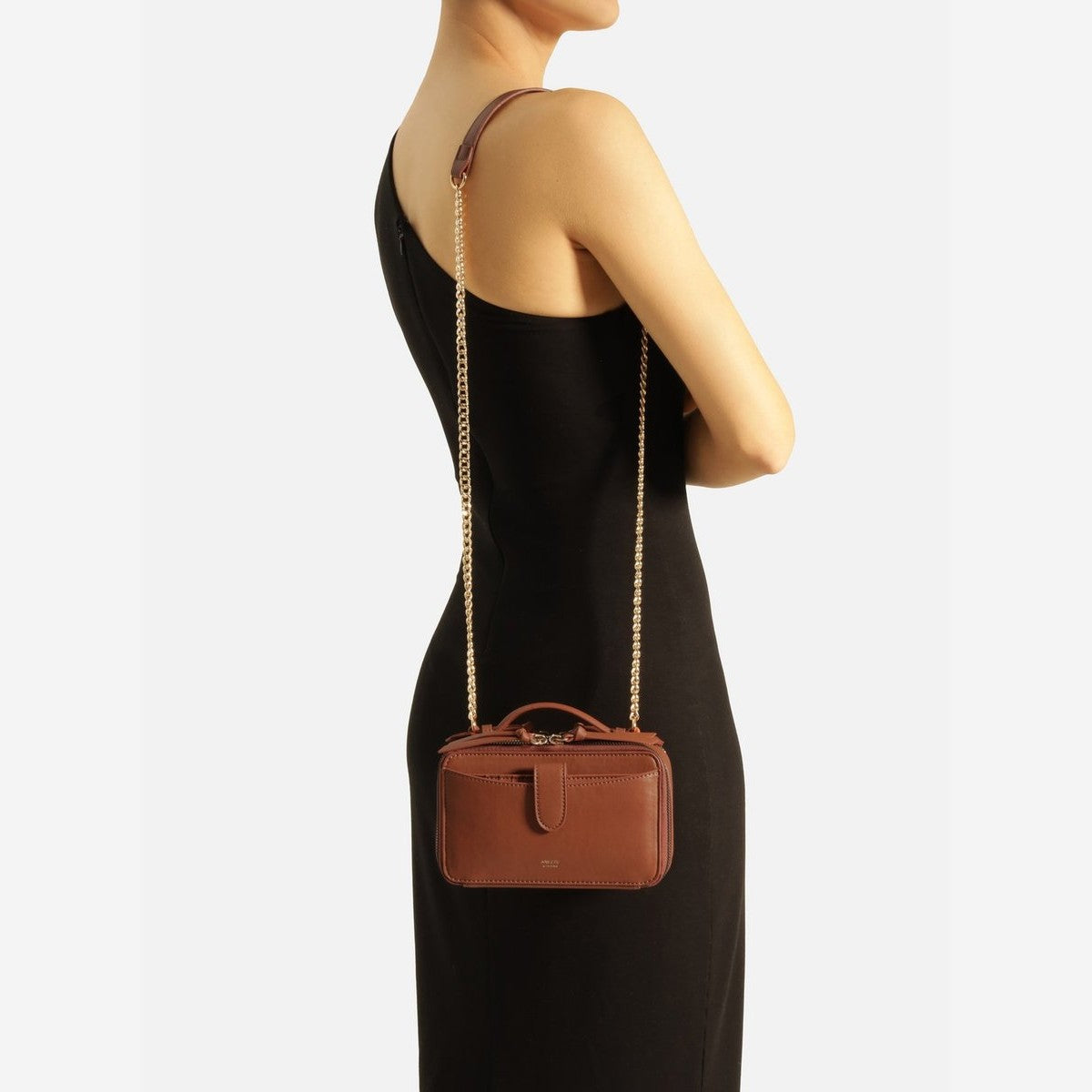 BOLSA TIRACOLO MARROM PEQUENA BOLSO DUPLO A 57100 2436 0002 AREZZO