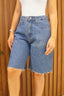 Bermuda jeans Jorts 7614 Alcance frente feminino, azul clássico