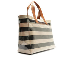 BOLSA SHOPPING GRANDE LISTRAS VINIL PRETA C 50012 1916 0001 ANACAPRI