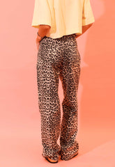 CALÇA JEANS WIDE LEG LEOPARD 8358 ALCANCE
