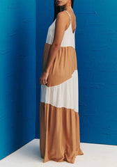 VESTIDO LONGO BICOLOR MARIAS 103014 CACAY