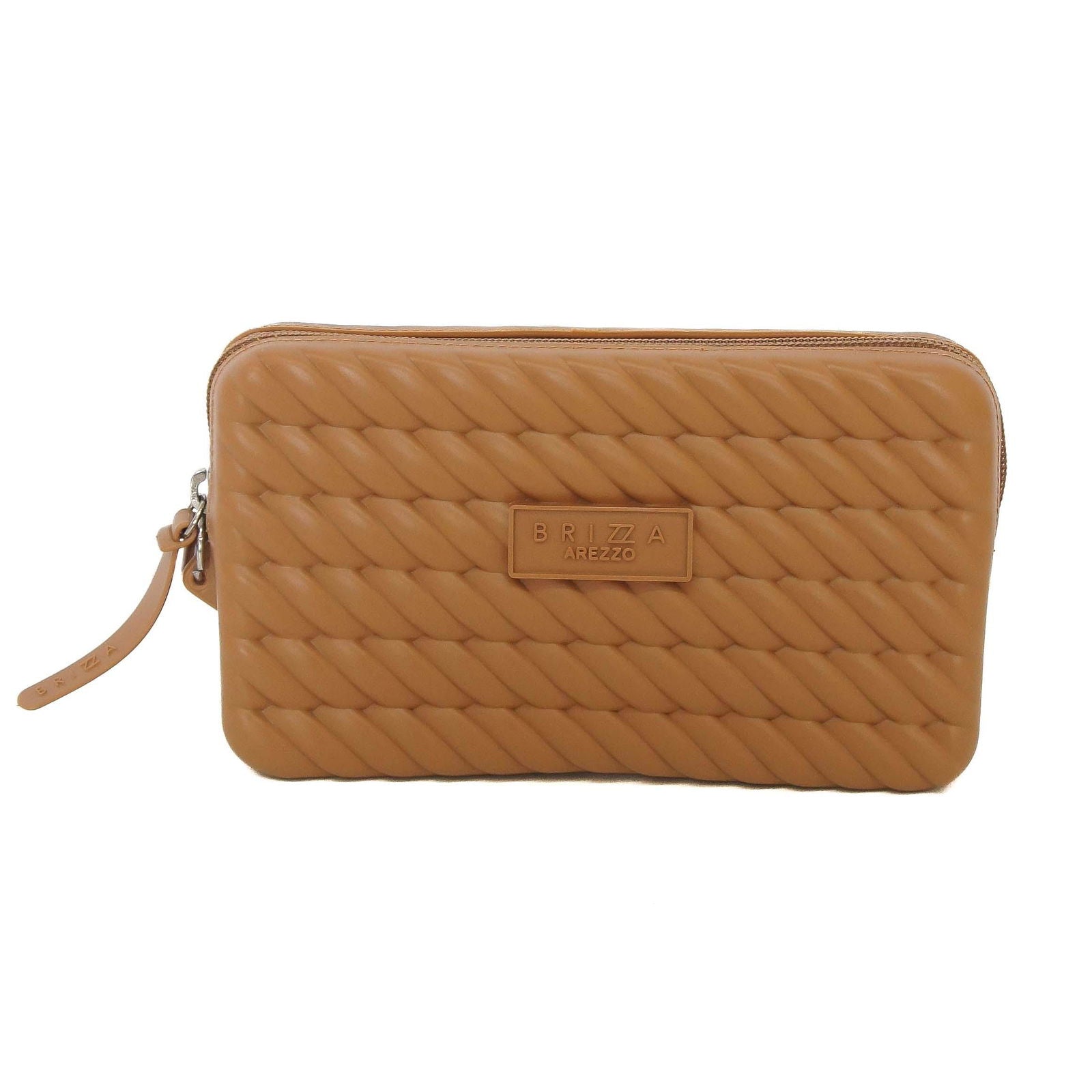 Clutch marrom claro Brizza frente fechada feminina