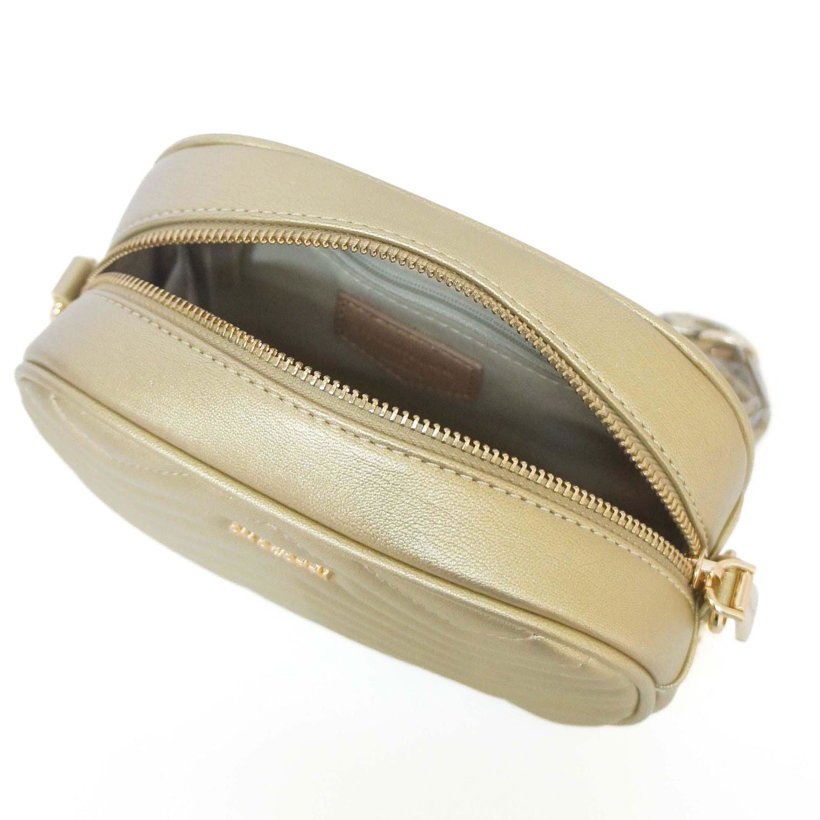 BOLSA CROSSBODY MÉDIA DOURADA MATELASSÊ ZIG ZAG C 50036 0003 0004 ANACAPRI - Vintedoisk