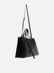 BOLSA TOTE PRETA GRANDE BAG CHARM HEXÁGONO A 50021 0825 0001 AREZZO - Vintedoisk