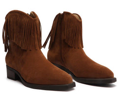 BOTA CANO CURTO MARROM CAMURÇA WESTERN C 30447 0005 0002 ANACAPRI - Vintedoisk