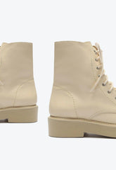 BOTA COTURNO AMARRAÇÃO COURO CREME S 20673 0001 0039 SCHUTZ - Vintedoisk