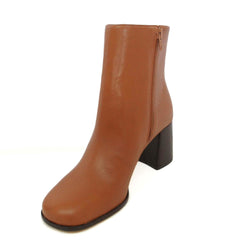BOTA MARROM COURO CANO CURTO SALTO MÉDIO LISA A 13349 0001 0003 AREZZO - Vintedoisk