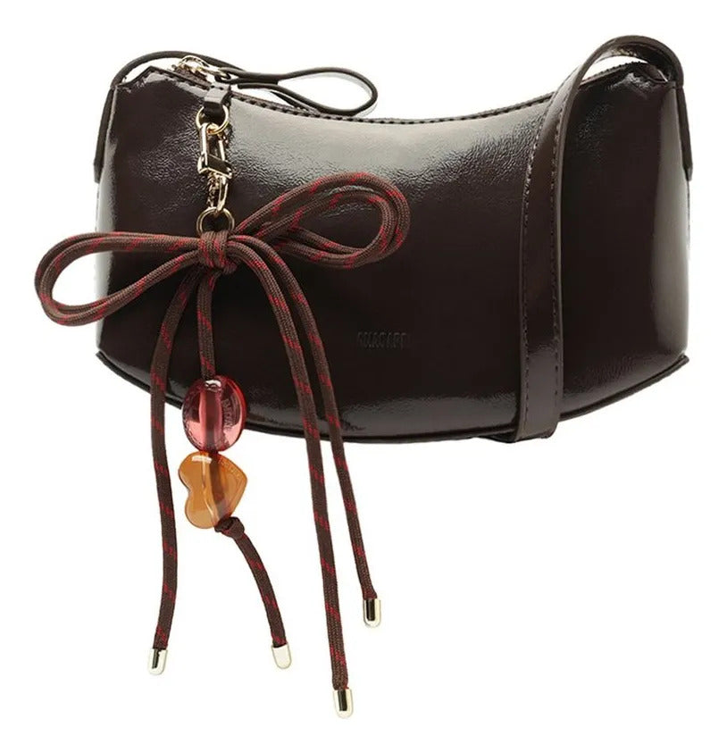 BOLSA TIRACOLO PEQUENA GUMMY MARROM C 50002 0243 0001 ANACAPRI
