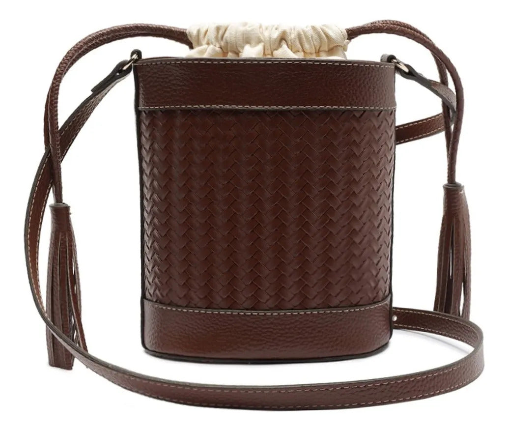 BOLSA BUCKET MÉDIA TRESSÊ MARROM C 50016 2092 0001 ANACAPRI