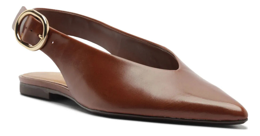 SAPATILHA COURO SLINGBACK BICO FINO FIVELA  A 13219 0040 0013 AREZZO