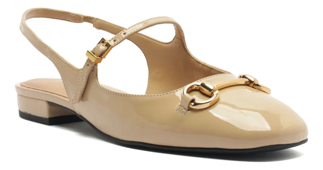 SAPATILHA BONECA BEGE VERNIZ SLINGBACK BRIDÃO A 13117 0019 0010 AREZZO