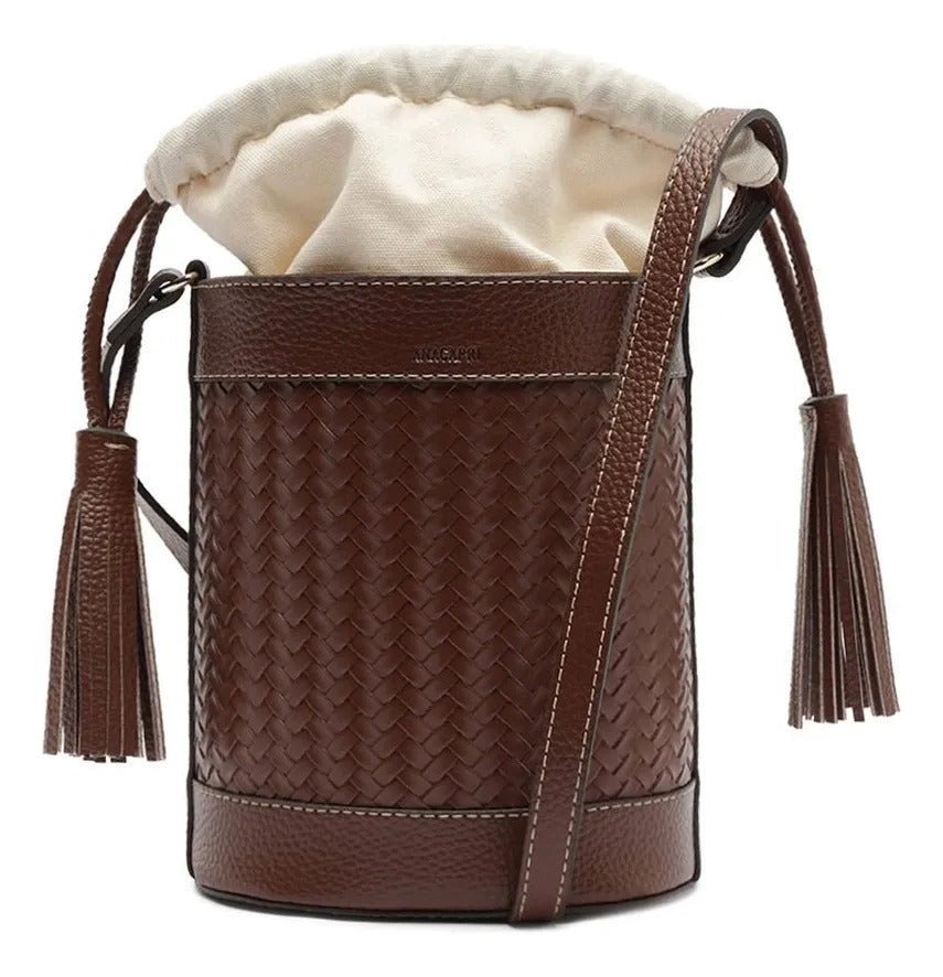 BOLSA BUCKET MÉDIA TRESSÊ MARROM C 50016 2092 0001 ANACAPRI