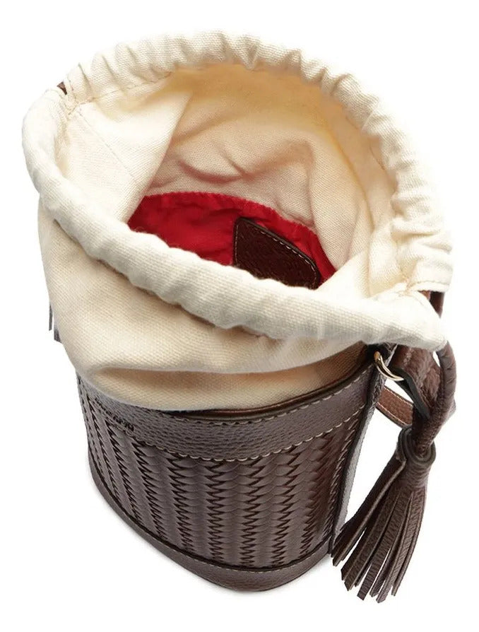 BOLSA BUCKET MÉDIA TRESSÊ MARROM C 50016 2092 0001 ANACAPRI