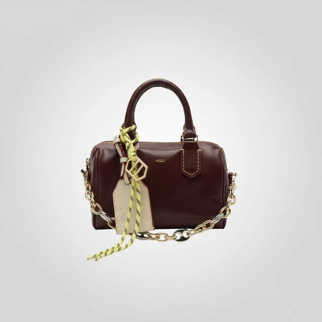 BOLSA BOWLING MARSALA COURO PEQUENA CORRENTE A 50018 1393 0002 AREZZO