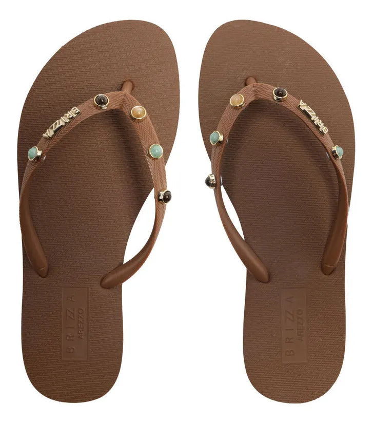 CHINELO MARROM ESSENTIAL PEDRAS Z 19026 0147 0005 BRIZZA