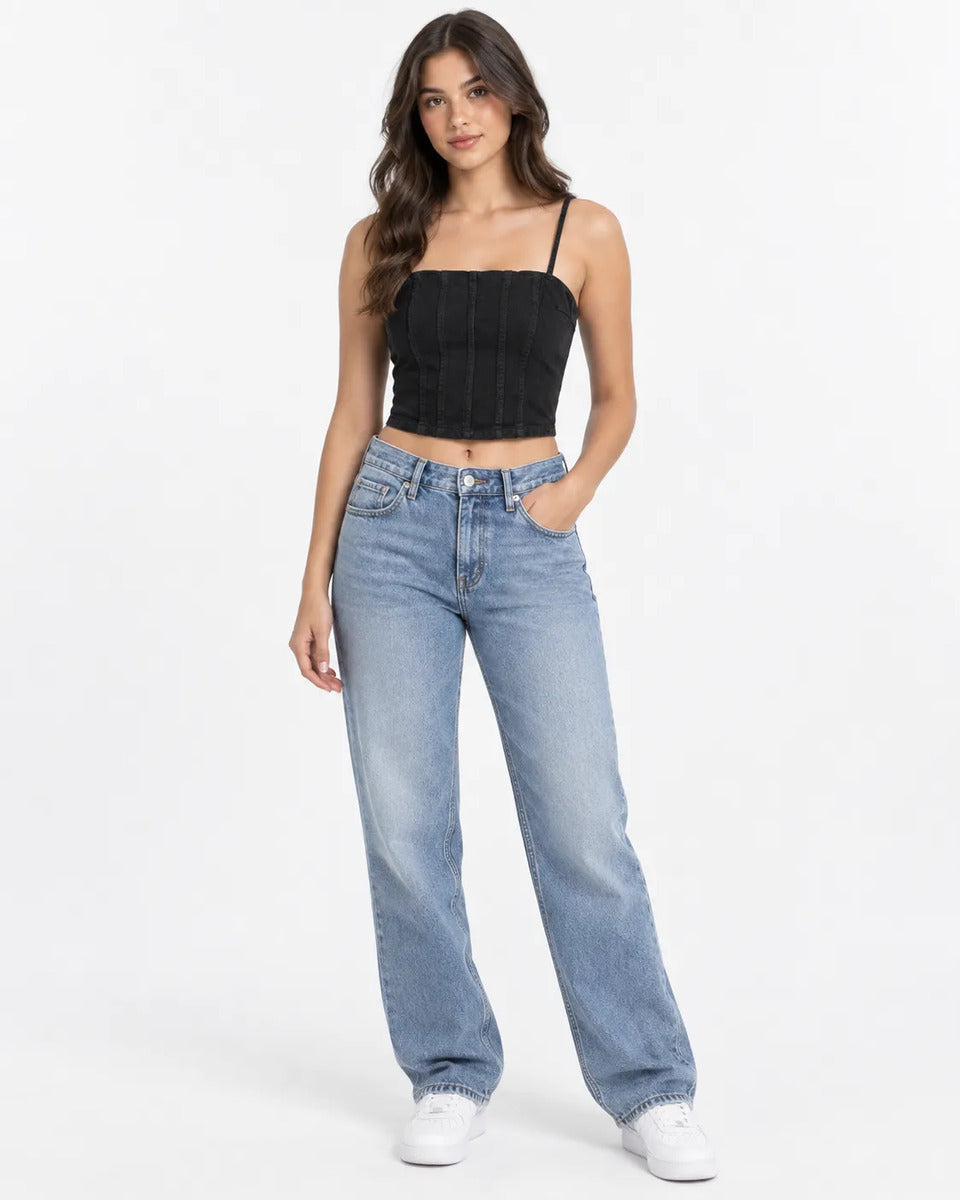 BLUSA TOP JEANS CORSET GAIA 10180006 ALCANCE Imagem principal do produto